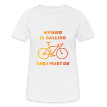 Fahrrad - Frauen T-Shirt atmungsaktiv - Weiß - Vorne - AI Model Female 172 dark (172cm)