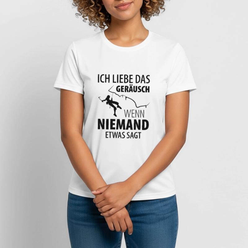 Eisklettern Eiskletterer Eispickel Frauen T-Shirt atmungsaktiv