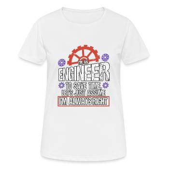 Ingénieur Chantier Architecte Profession Travail Drôle - T-shirt respirant Femme - blanc - Devant - AI Model Female 172 dark (172cm)