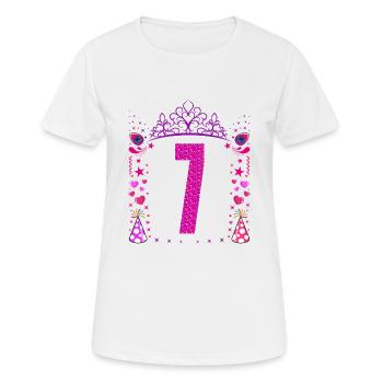 7. Geburtstag Mädchen Geschenk 7 Jahre Geburtstag - Frauen T-Shirt atmungsaktiv - Weiß - Vorne - AI Model Female 172 dark (172cm)