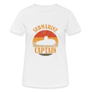 Vintage sous-marin capitaine Veteran Navy Submariner - T-shirt respirant Femme - blanc - Devant - AI Model Female 172 dark (172cm)