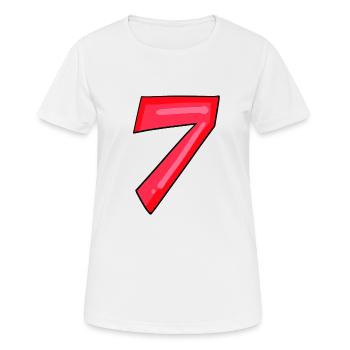 7 rot - Frauen T-Shirt atmungsaktiv - Weiß - Vorne - AI Model Female 172 dark (172cm)