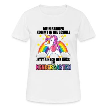 Mein Bruder Kommt In Die Schule Kindergarten Boss - Frauen T-Shirt atmungsaktiv - Weiß - Vorne - AI Model Female 172 dark (172cm)