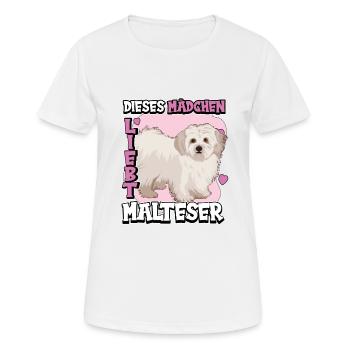 Malteser Dieses Mädchen liebt Malteser - Frauen T-Shirt atmungsaktiv - Weiß - Vorne - AI Model Female 172 dark (172cm)