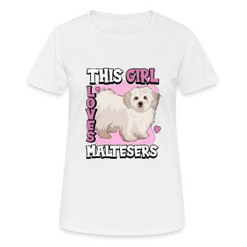 Maltais This Girl Loves Maltais - T-shirt respirant Femme - blanc - Devant - AI Model Female 172 dark (172cm)