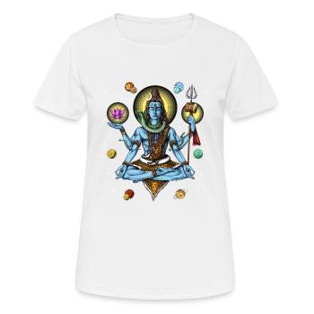 Shiva Psychedelische Meditation - Frauen T-Shirt atmungsaktiv - Weiß - Vorne - AI Model Female 172 dark (172cm)