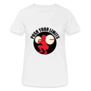 Workout - Frauen T-Shirt atmungsaktiv - Weiß - Vorne - AI Model Female 172 dark (172cm)