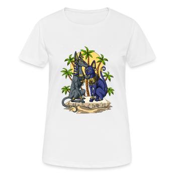 Dieux égyptiens Anubis Bastet - T-shirt respirant Femme - blanc - Devant - AI Model Female 172 dark (172cm)