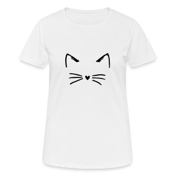 Katze Miezekatze Hauskatze Katzen Mietze Miau - Frauen T-Shirt atmungsaktiv - Weiß - Vorne - AI Model Female 172 dark (172cm)