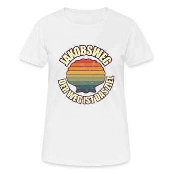 Jakobsweg - Frauen T-Shirt atmungsaktiv - Weiß - Vorne - AI Model Female 172 dark (172cm)