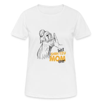 Best Shih Tzu Mom Ever Shih Tzu Mama - Frauen T-Shirt atmungsaktiv - Weiß - Vorne - AI Model Female 172 dark (172cm)