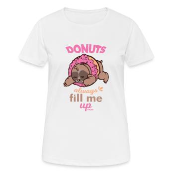 Sloth in a delicious donut - Women's Breathable T-Shirt - white - Front - AI Model Female 172 dark (172cm)