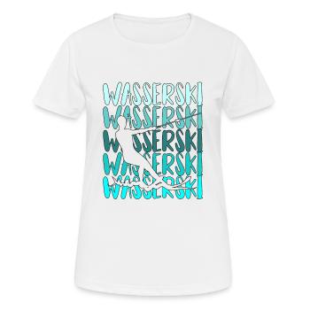 Wasserskier Wasserski Wasserskifahrer - Frauen T-Shirt atmungsaktiv - Weiß - Vorne - AI Model Female 172 dark (172cm)