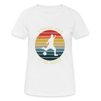 Cadeau Je Peux Pas J'Ai Foot Humour Footballeur - T-shirt respirant Femme - blanc - Devant - AI Model Female 172 dark (172cm)