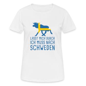 Lasst Mich Durch Schweden Sverige Elch Urlaub - Frauen T-Shirt atmungsaktiv - Weiß - Vorne - AI Model Female 172 dark (172cm)