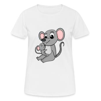 Mouse Family - Mouse with Baby - Mouse - Women's Breathable T-Shirt - white - Front - AI Model Female 172 dark (172cm)