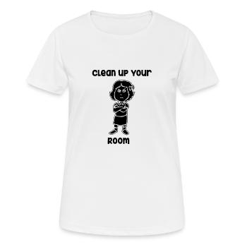CLEANING LADY CLEANING ROOM TIDYING UP GIFT MESSI - Women's Breathable T-Shirt - white - Front - AI Model Female 172 dark (172cm)