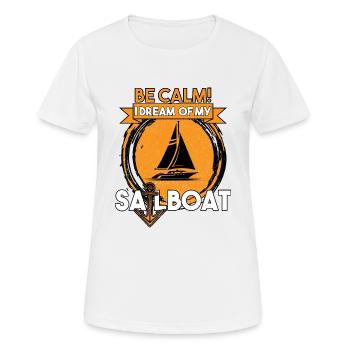 SKIPPER BIN ICH AUF MEINEN SEGELBOOT YACHT - Frauen T-Shirt atmungsaktiv - Weiß - Vorne - AI Model Female 172 dark (172cm)