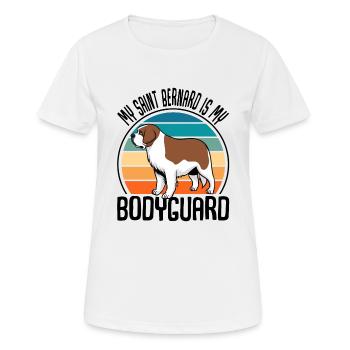 Mon Saint Bernard est mon chien garde du corps Saint-Bernard - T-shirt respirant Femme - blanc - Devant - AI Model Female 172 dark (172cm)