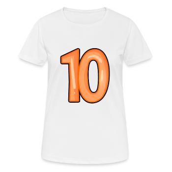 Nummer 10 - Frauen T-Shirt atmungsaktiv - Weiß - Vorne - AI Model Female 172 dark (172cm)