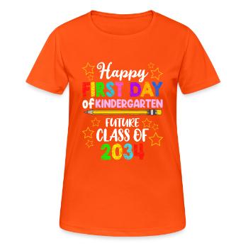 Hello Kindergarten First Day Of Kindergarten - T-shirt respirant Femme - orange néon - Devant - AI Model Female 172 dark (172cm)