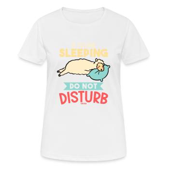 lama dormant avec oreiller - T-shirt respirant Femme - blanc - Devant - AI Model Female 172 dark (172cm)