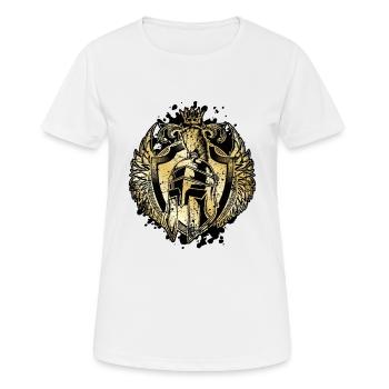 spartan gold wappen helm sparta - Frauen T-Shirt atmungsaktiv - Weiß - Vorne - AI Model Female 172 dark (172cm)