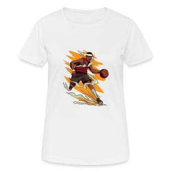 Sportlich Sportlicher Swoosh - Frauen T-Shirt atmungsaktiv - Weiß - Vorne - AI Model Female 172 dark (172cm)
