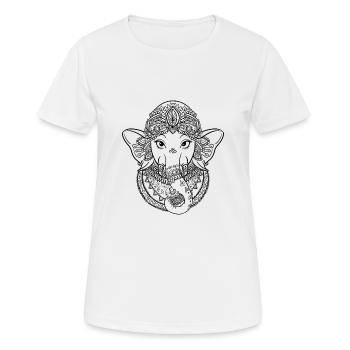 Ganesh spirituel sportif - T-shirt respirant Femme - blanc - Devant - AI Model Female 172 dark (172cm)