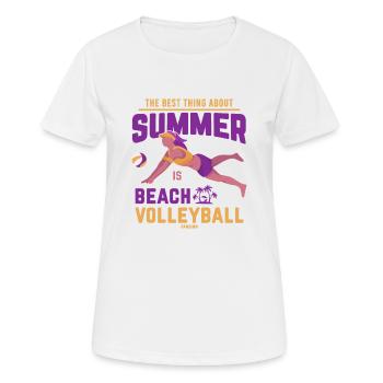 Volley volley beach volley plage Sport - T-shirt respirant Femme - blanc - Devant - AI Model Female 172 dark (172cm)