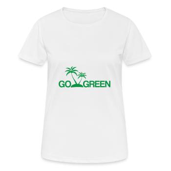 Nachhaltigkeit - Frauen T-Shirt atmungsaktiv - Weiß - Vorne - AI Model Female 172 dark (172cm)