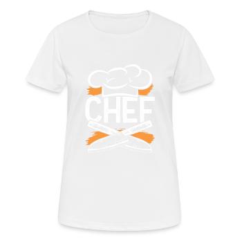 chef cuisiner - T-shirt respirant Femme - blanc - Devant - AI Model Female 172 dark (172cm)