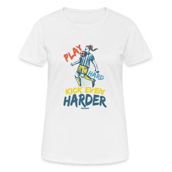 Fussball Mädchen Fussballmannschaft - Frauen T-Shirt atmungsaktiv - Weiß - Vorne - AI Model Female 172 dark (172cm)