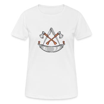 Charpentier symbole I armoiries de corporation Motif pour - T-shirt respirant Femme - blanc - Devant - AI Model Female 172 dark (172cm)