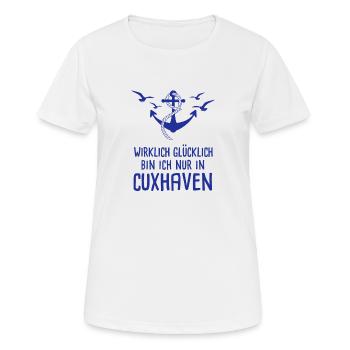 Wirklich Glücklich Bin Ich Nur In Cuxhaven Nordsee - Frauen T-Shirt atmungsaktiv - Weiß - Vorne - AI Model Female 172 dark (172cm)