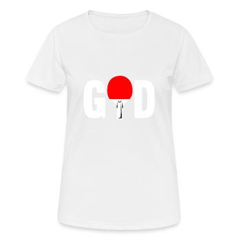Joueur de ping-pong Joueuse de ping-pong God - T-shirt respirant Femme - blanc - Devant - AI Model Female 172 dark (172cm)