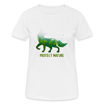 Protect Nature Fox Protection du bien-être animal - T-shirt respirant Femme - blanc - Devant - AI Model Female 172 dark (172cm)