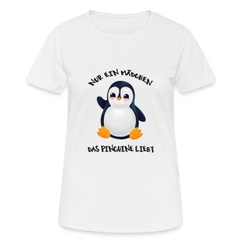 Nur ein Mädchen das Pinguine liebt - Frauen T-Shirt atmungsaktiv - Weiß - Vorne - AI Model Female 172 dark (172cm)