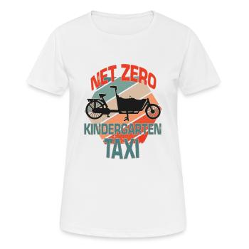 Kindergarten Taxi Lastenfahrrad Retro Cargo Bike - Frauen T-Shirt atmungsaktiv - Weiß - Vorne - AI Model Female 172 dark (172cm)