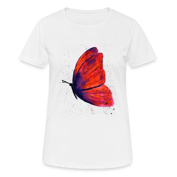 Butterfly Purple Orange - Women's Breathable T-Shirt - white - Front - AI Model Female 172 dark (172cm)