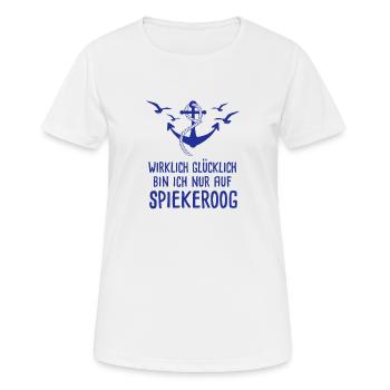 Wirklich Glücklich Bin Ich Nur Auf Spiekeroog - Frauen T-Shirt atmungsaktiv - Weiß - Vorne - AI Model Female 172 dark (172cm)