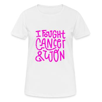 I FOUGHT CANCER & WON - Frauen T-Shirt atmungsaktiv - Weiß - Vorne - AI Model Female 172 dark (172cm)