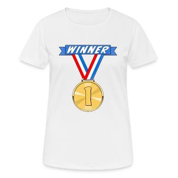 MEDAL WINNER - Women's Breathable T-Shirt - white - Front - AI Model Female 172 dark (172cm)