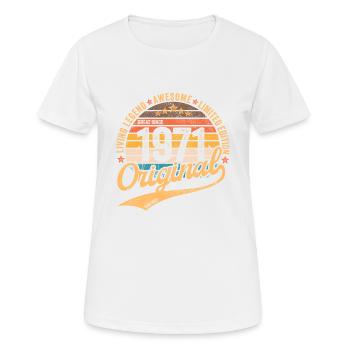 50. Geburtstag Vintage 1971 geboren im Jahr 1971 - Frauen T-Shirt atmungsaktiv - Weiß - Vorne - AI Model Female 172 dark (172cm)