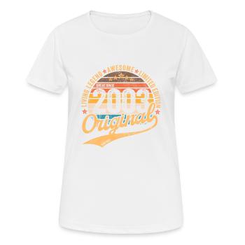 18. Geburtstag Vintage 2003 geboren im Jahr 2003 - Frauen T-Shirt atmungsaktiv - Weiß - Vorne - AI Model Female 172 dark (172cm)