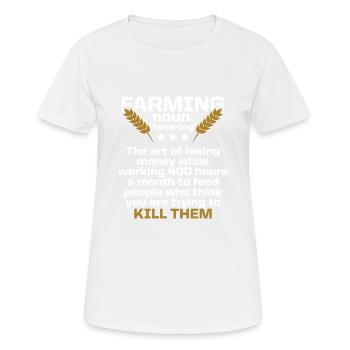 farming farmer - Women's Breathable T-Shirt - white - Front - AI Model Female 172 dark (172cm)
