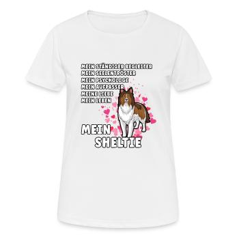 Mein Sheltie Hundehalter Hundeliebhaber - Frauen T-Shirt atmungsaktiv - Weiß - Vorne - AI Model Female 172 dark (172cm)
