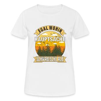 HAUPTSACHE SCHWÄBISCHE ALB - Frauen T-Shirt atmungsaktiv - Weiß - Vorne - AI Model Female 172 dark (172cm)