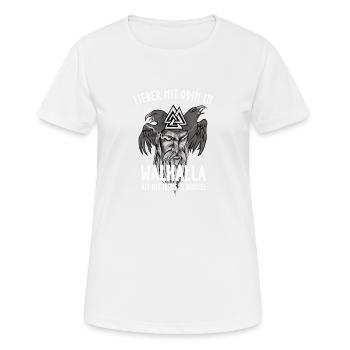 Viking Valhalla Walhalla Odin Schildmaid Mjolnir - Women's Breathable T-Shirt - white - Front - AI Model Female 172 dark (172cm)