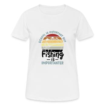 Angeln Angeln ist wichtiger - Frauen T-Shirt atmungsaktiv - Weiß - Vorne - AI Model Female 172 dark (172cm)